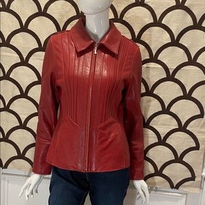 Jones New York Cherry Leather Jacket